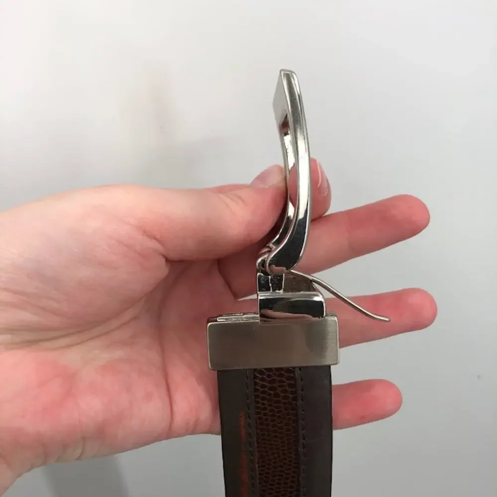Mens career or causal Size 36 Belt Reversible silver buckle adjustable